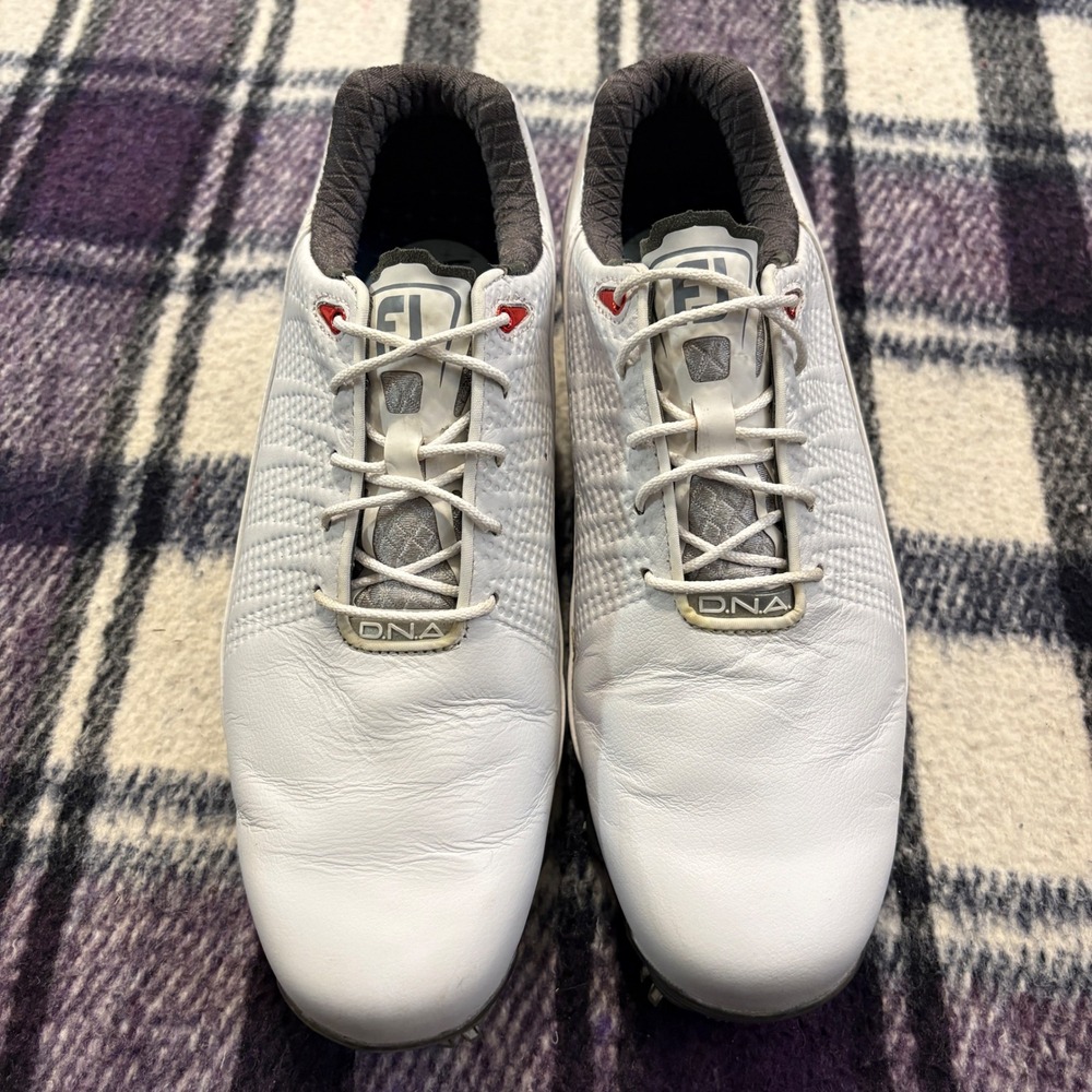 Footjoy FJ DNA 2.0 Mens Golf Shoes Size 7‎ White with Red Stripe 53310 - Picture 3 of 8